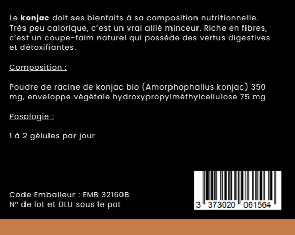 LYNÁ Silhouette - Konjac Bio Coupe-Faim Naturel | 80 gélules